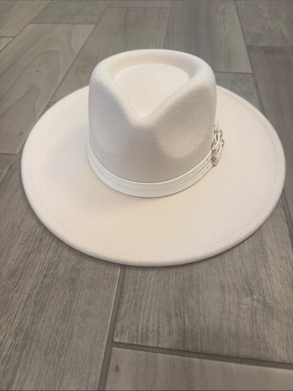 Pink Lily Cream Felt Rancher Hat with Accent Band